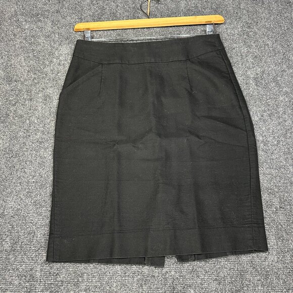 J Crew Skirt Womens 4 The Pencil Skirt Black Cotton Back Zip Back Vent Pockets - Picture 1 of 6